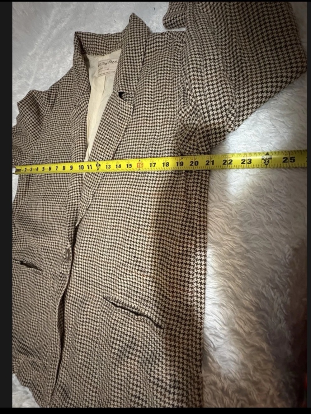 Free People We The Free Brown-Beige Plaid Beckett Boyfriend One
Button Blazer M - Picture 7 of 11